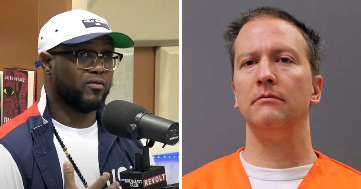Terrence Floyd said he felt numb upon hearing that Derek Chauvin was stabbed (The Breakfast Club/YouTube, Minnesota Department of Corrections)