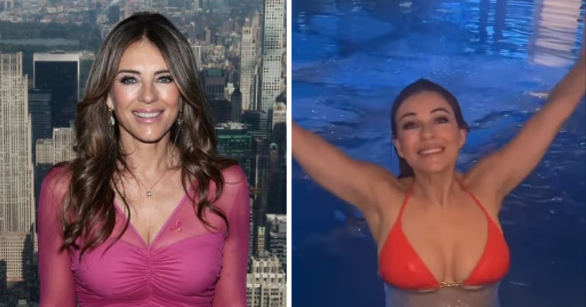 Elizabeth Hurley showed off her age-defying physique while on a holiday (@elizabethhurley1/Instagram)