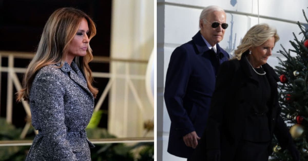 Melania Trump and the Bidens did not fly together (Brynn Anderson-Pool/Getty Images and Alex Wong/Getty Images)