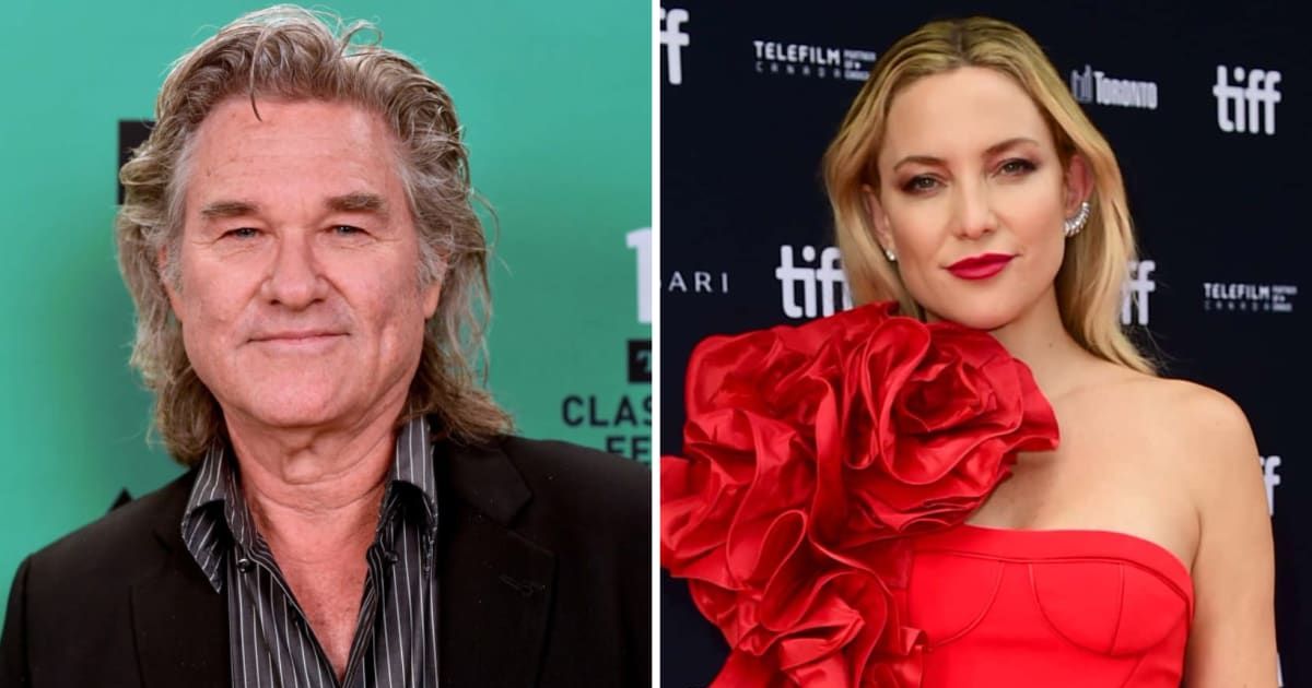 In a heartwarming family video posted by stepdaughter Kate Hudson, Kurt Russell was captured smiling with affection (Getty Images)