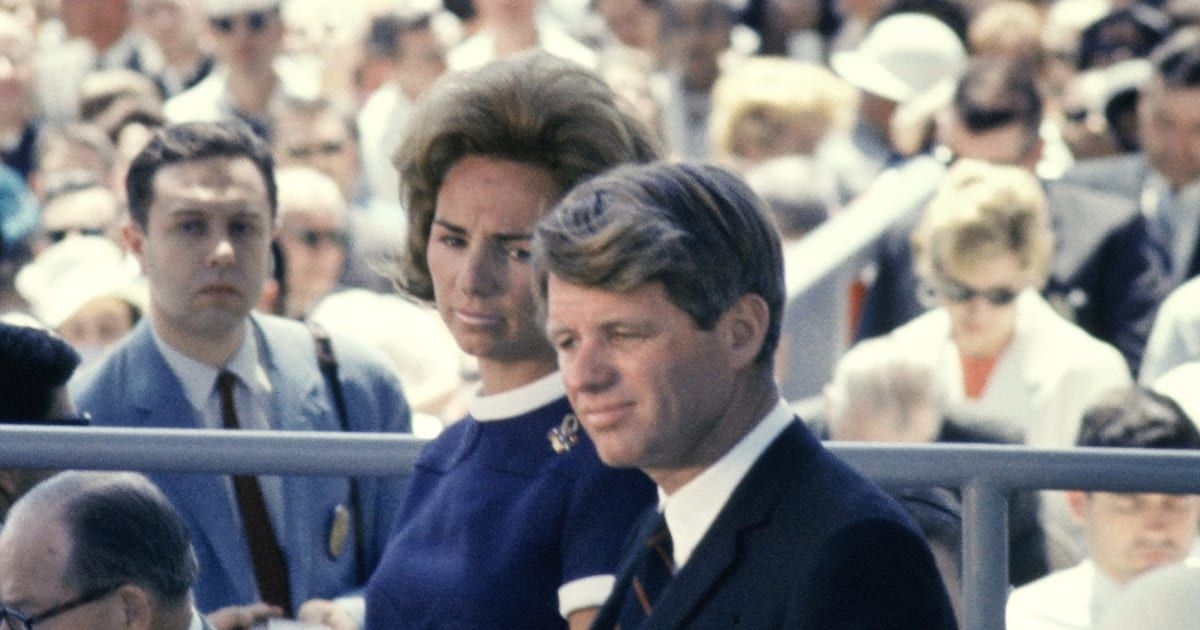 Senator Robert Kennedy and his wife Ethel attend the ceremony to christen the USS John F Kennedy on May 27, 1967, at Newport News, Virginia (Michael Ochs Archives/Getty Images)