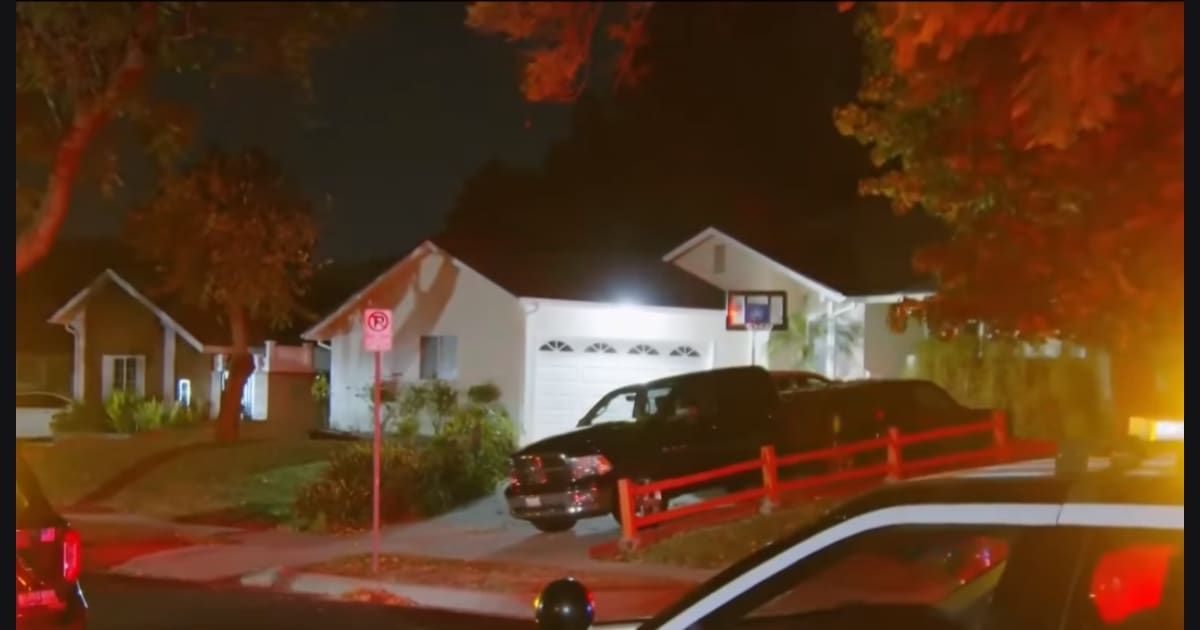 Gunfight broke out at a Granada Hills residence between homeowner and burglars on December 2 (Screengrab/KTLA)