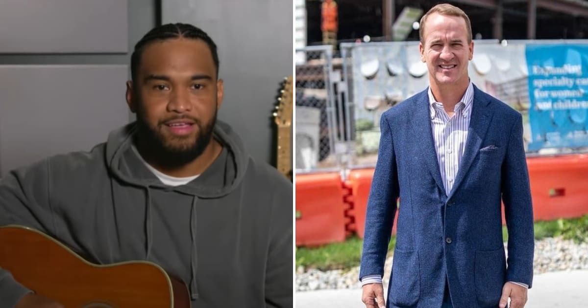 Tua Tagovailoa played Eric Clapton's 'Tears in Heaven' on the guitar on 'ManningCast' on ESPN while Peyton Manning did a sing-along (ESPN/YouTube, @peytonmanning/Instagram)