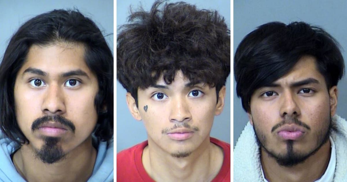 After examining digital evidence and conducting interviews, police arrested Jose Rodriguez (M), Leonardo Santiago (R) and Manuel Carrasco-Calderon (L) (Maricopa County Sheriff’s Office)