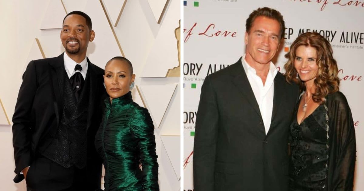 Will and Jada Pinkett Smith and Arnold Schwarzenegger and Maria Shriver ended their marriages over infidelity (Getty Images)
