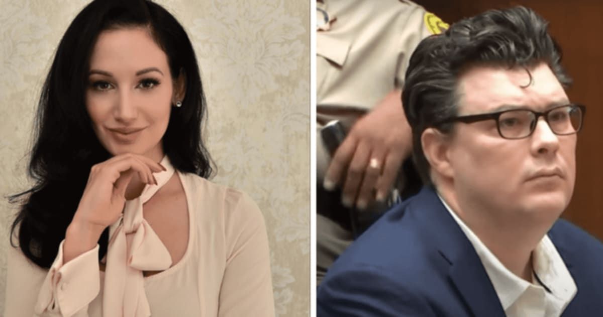 Hollywood sex therapist Amie Harwick was thrown off her own balcony by ex-Gareth Pursehouse in 2020 (@dramieharwick/Instagram, @LawAndCrime/YouTube)