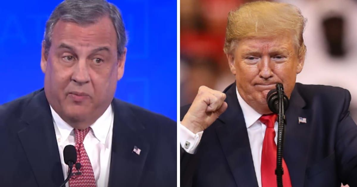 Chris Christie ripped into Donald Trump while speaking at the fourth GOP debate (NewsNation, Getty Images)