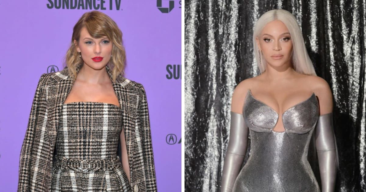 Taylor Swift criticized media and stan culture for comparing her concert world tour to Beyonce's (Getty Images and @donatella_versace/Instagram)