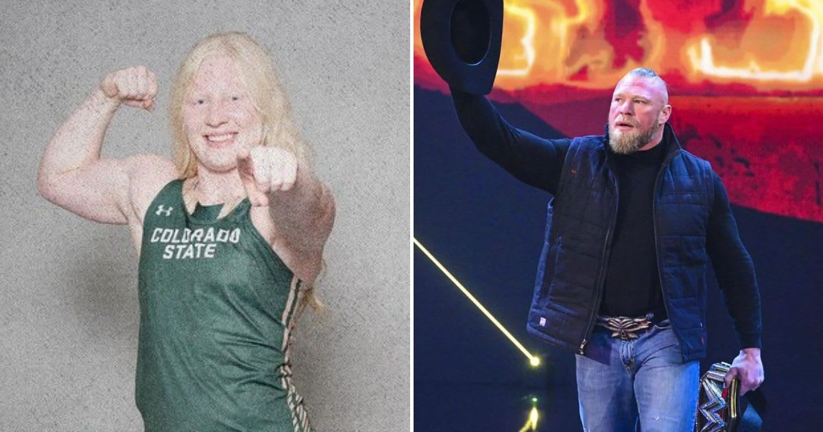 Brock Lesnar's daughter Mya Lynn set an impressive shot put record in Colorado (@CSUTrackFieldXC/X, @brock._.lesnar/Instagram)