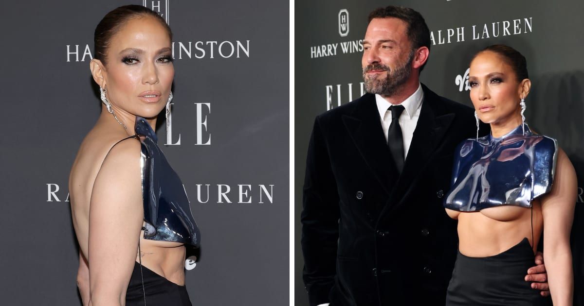 Jennifer Lopez and Ben Affleck wore starkly contrasting outfits at ELLE's 2023 Women in Hollywood event (Kevin Winter/Getty Images,)