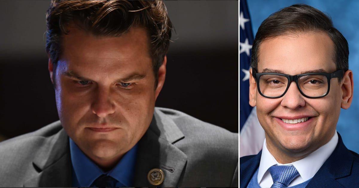 GOP members are reportedly expressing more enthusiasm for Matt Gaetz's expulsion than they did for George Santos (Getty Images and House Creative Services)