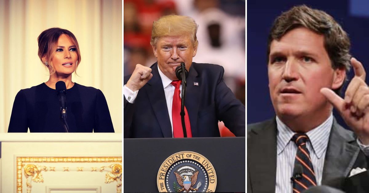 Melania Trump reportedly wants her husband Donald Trump to appoint Tucker Carlson as his running-mate for the 2024 US general elections (@melaniatrump/Instagram, Getty Images)
