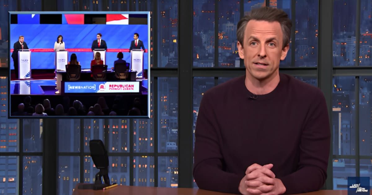 Seth Meyers humorously broke down the fourth GOP debate and criticized the candidates for not going after Trump (@LateNightSeth/YouTube)