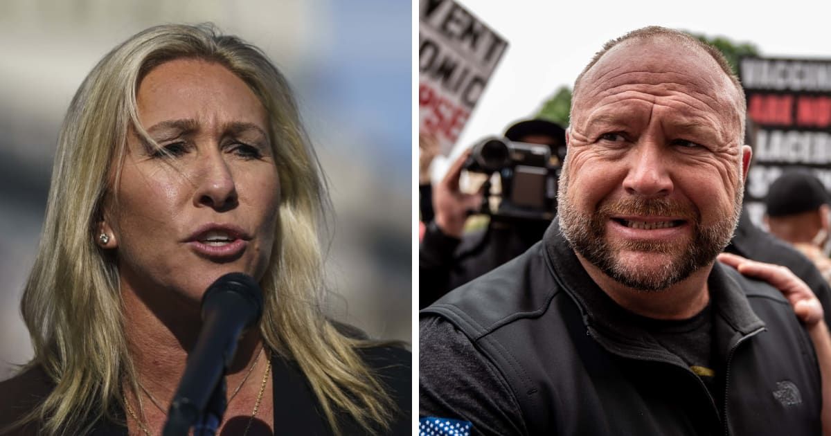 'You’re both awful!' Alex Jones' 'fan' Marjorie Taylor Greene votes to reinstate his X account, but Internet isn't surprised