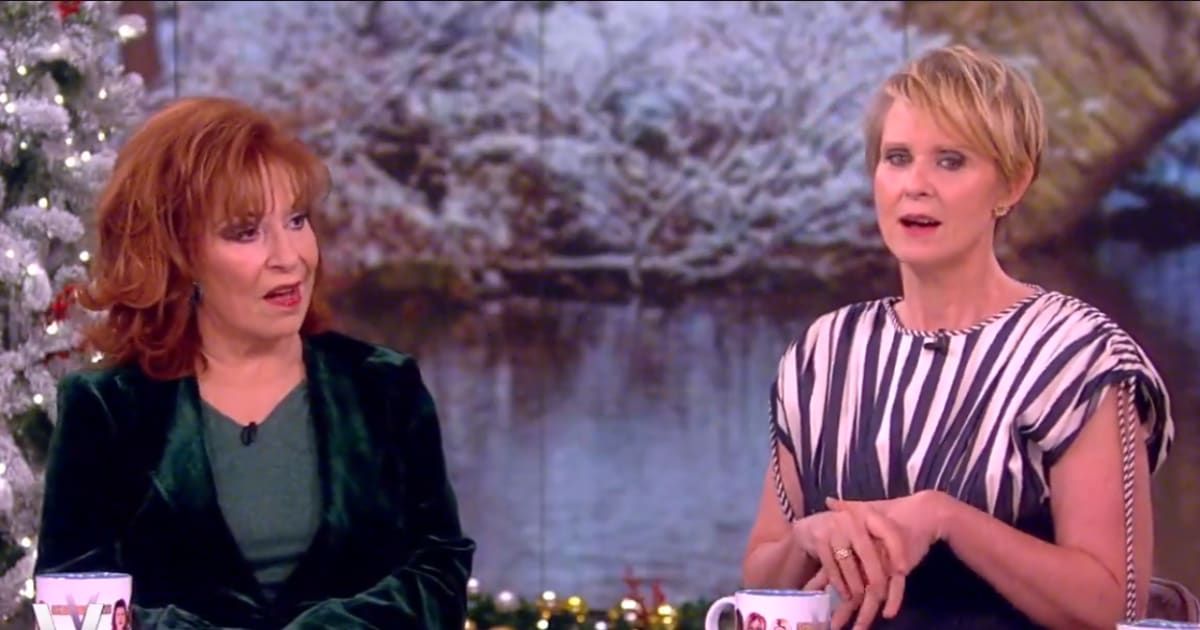 Cynthia Nixon with Joy Behar on the December 6 episode of 'The View' (Screengrab/The View/X)