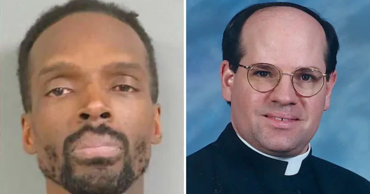Father Steven Gutgsell (R) was fatally stabbed by Kierre L Williams (Archdiocese of Omaha Chancery/Washington County Sheriff's Office)