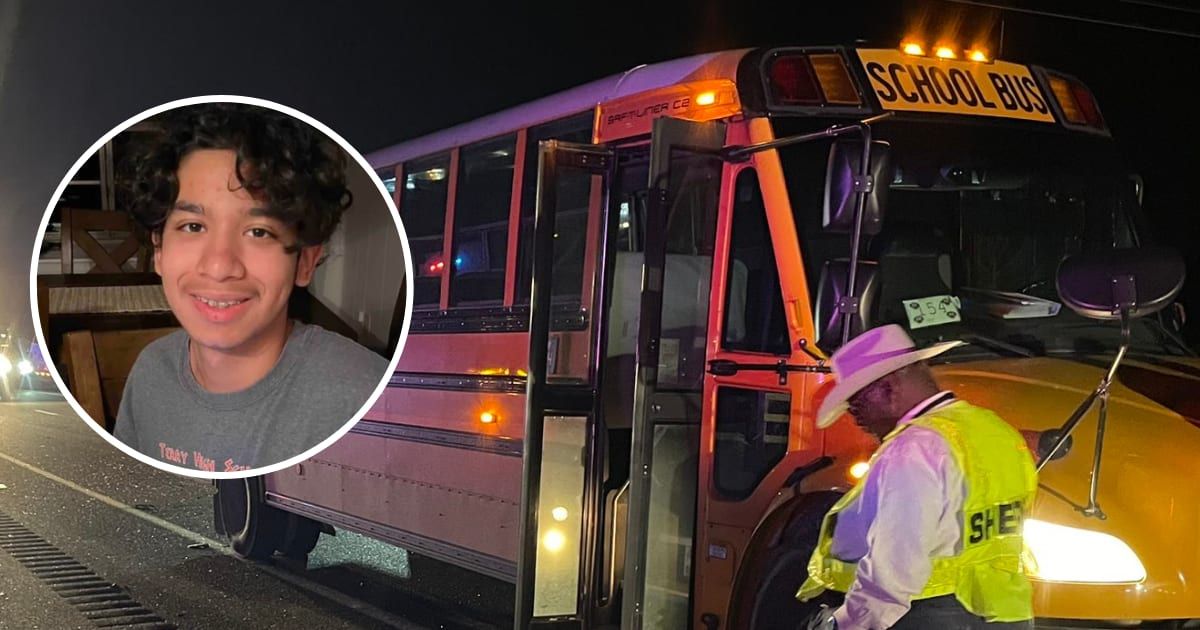 Eduardo Romero Flores, 15, was killed after being hit by a semi-truck while alighting the school bus (GoFundMe, @TxDPSSoutheast)