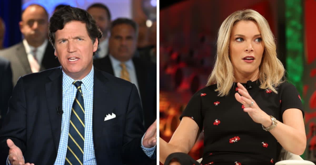 Tucker Carlson joined Megyn Kelly as a guest on her show for the first time since leaving Fox News (Getty Images)