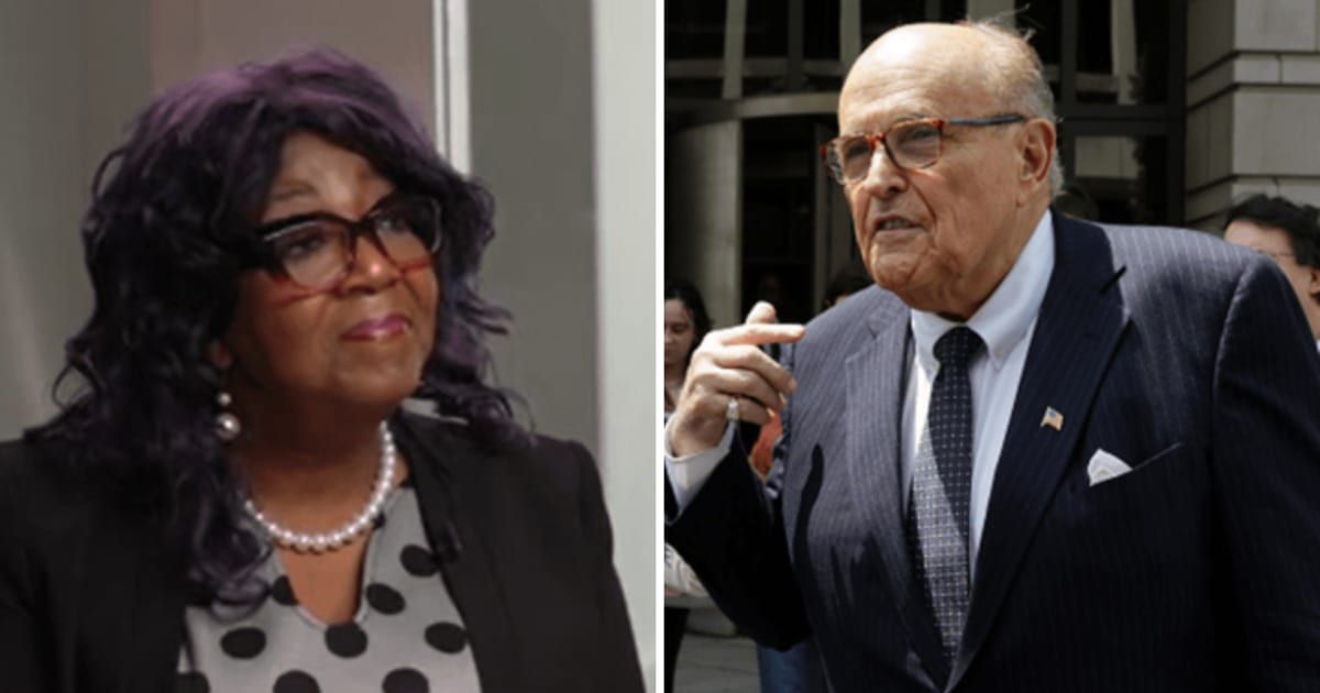 Former New York City Mayor Rudy Giuliani made disparaging remarks about Georgia election workers Ruby Freeman and Wandrea 'Shaye' Moss again (Screengrab ABC News/YouTube and Getty Image)