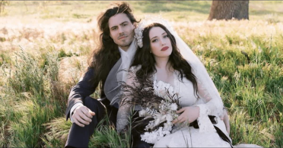 Musician Andrew W K and actress Kat Dennings tied the knot on November 27 (@katdenningsss/Instagram)