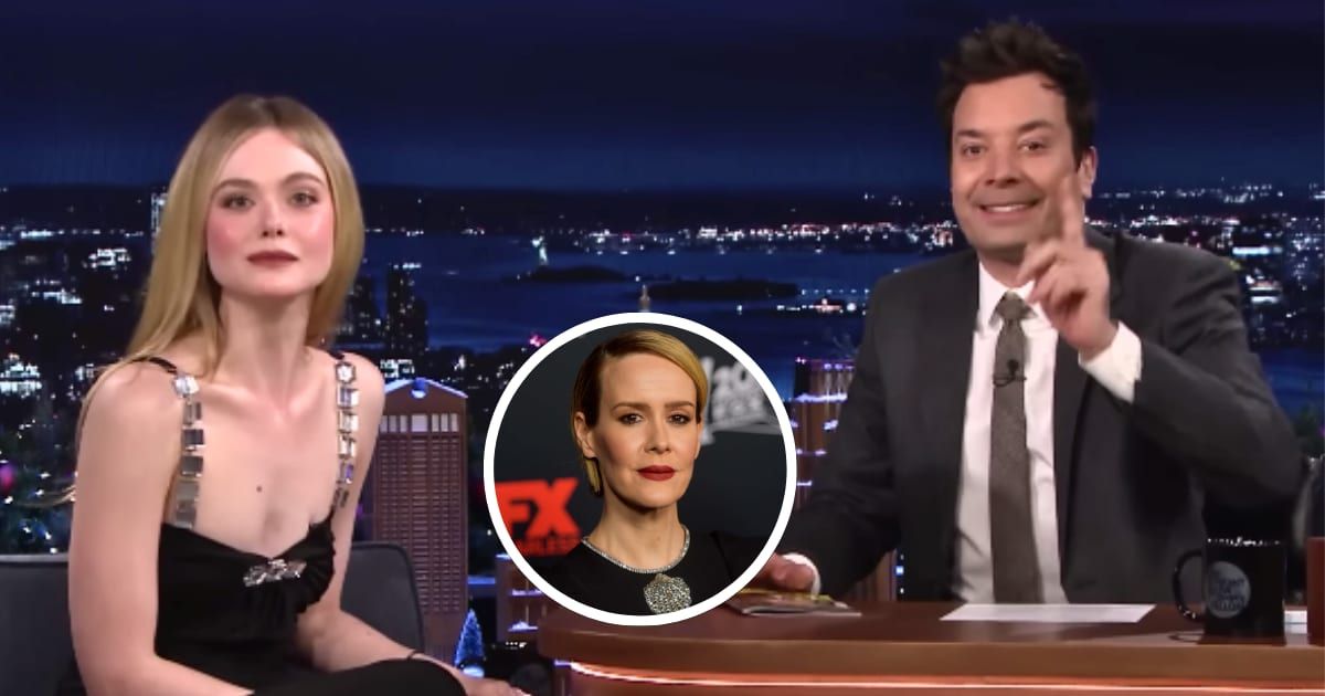 Elle Fanning talked about her Broadway debut and Sarah Paulson to Jimmy Fallon (@fallontonight/Youtube, Getty Images)