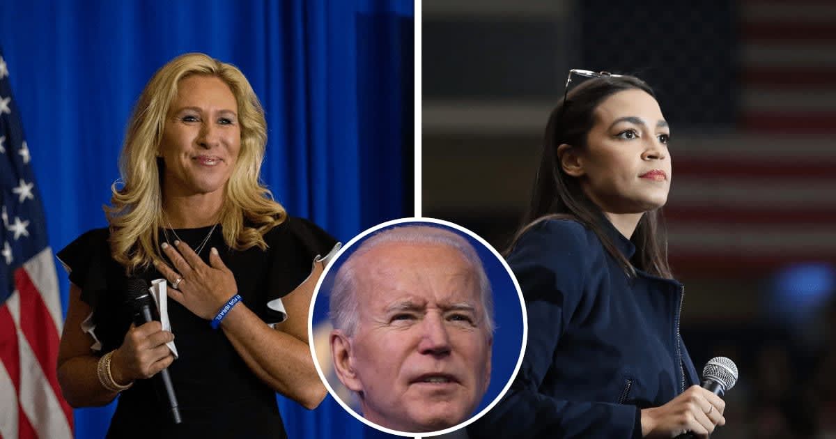 Marjorie Taylor Greene addresses remarks made by Alexandria Ocasio-Cortez on impeachment inquiry into Joe Biden (Getty Images)