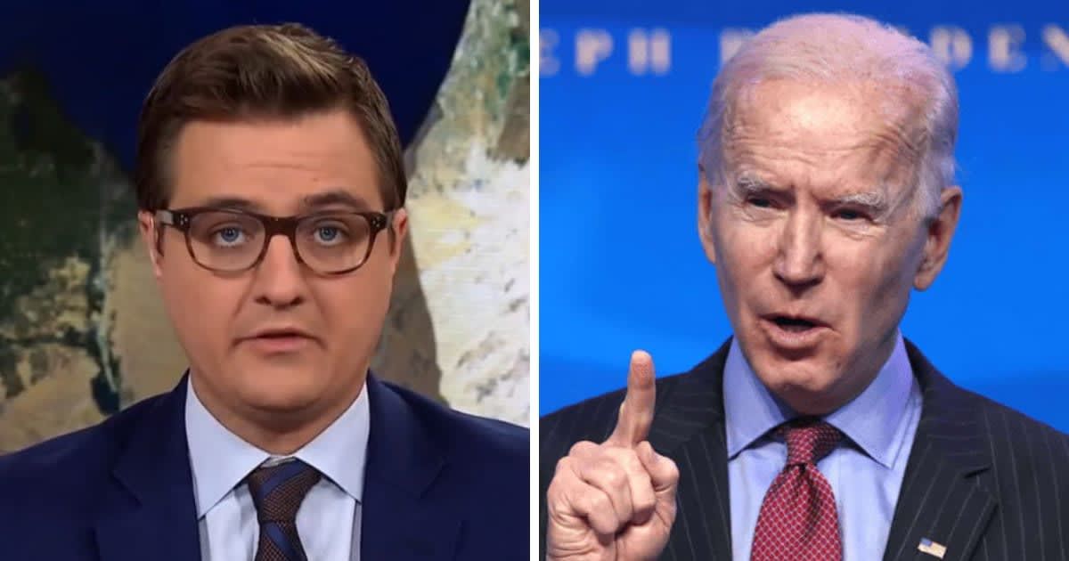 Chris Hayes delivers his remarks on MSNBC after the House Republicans formalize impeachment inquiry into Joe Biden on December 13 (Getty Images)