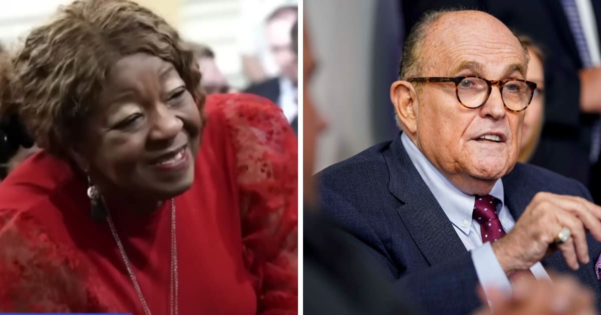 Ruby Freeman is suing Rudy Giuliani over defamatory comments (MSNBC/YouTube, Getty Images)
