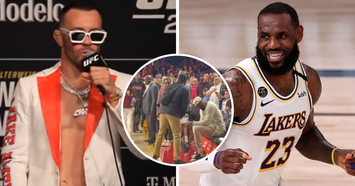 Colby Covington slammed LeBron James and suggested that the NBA star should 'leave America' (@CollinRugg, @bylucaevans/X Getty Images)
