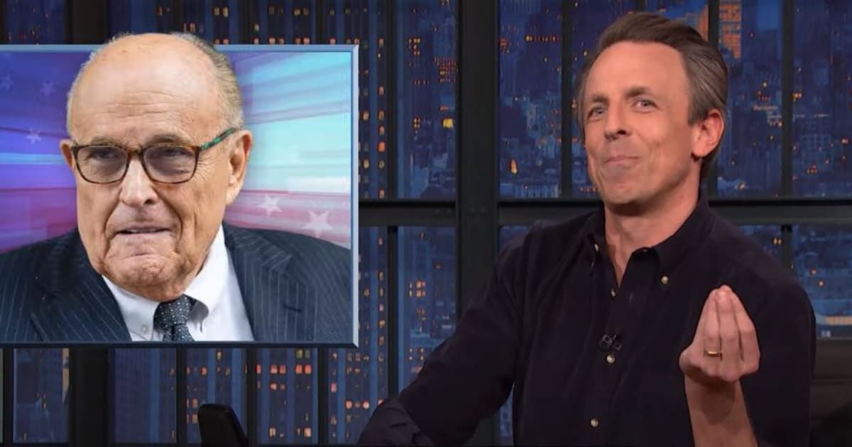 Seth Meyers takes a hilarious aim at Rudy Giuliani's recent legal woes (Late Night with Seth Meyers/YouTube)