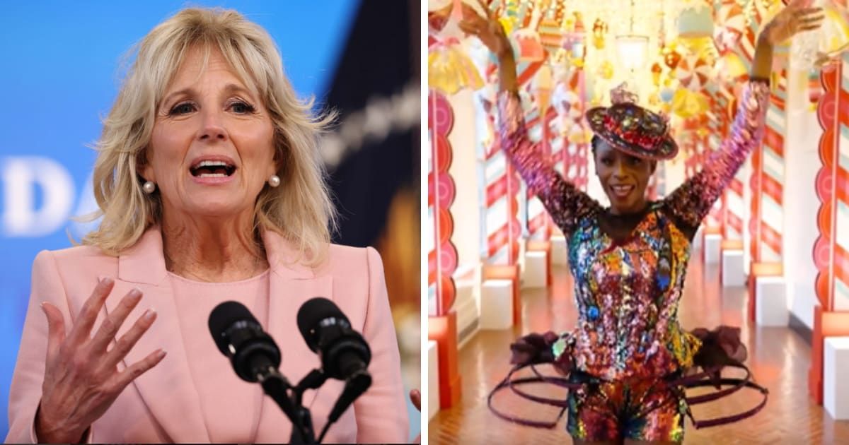 First Lady Jill Biden is facing backlash for 'bizarre' White House Christmas video (Getty Images, @FLOTUS/X)