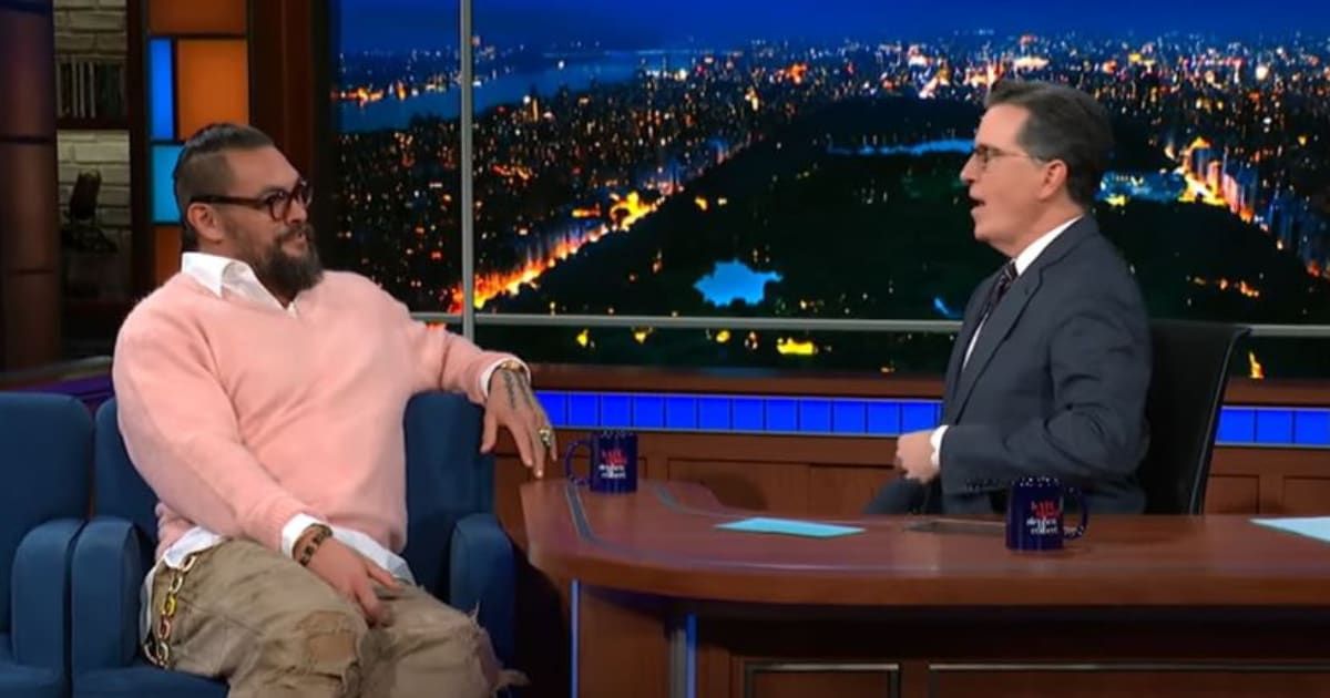 Jason Momoa appeared on 'The Late Show with Stephen Colbert' recently (The Late Show With Stephen Colbert/YouTube)