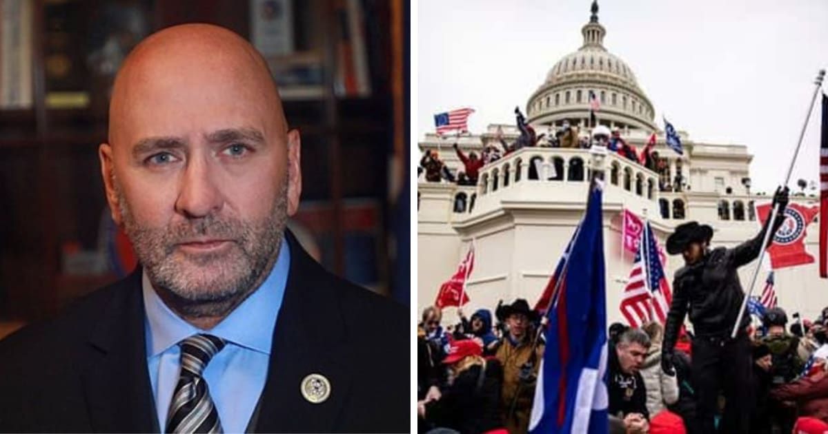 Rep Clay Higgins doubled down on his 'ghost bus' theory alleging FBI involvement in the January 6, 2021, riots in Washington DC (Wikimedia Commons, Getty Images)