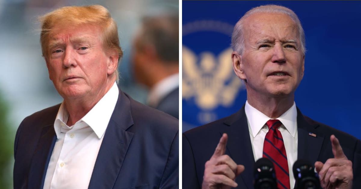 Donald Trump, amid his own legal battles, alleged that Joe Biden is 'violating' the Constitution to win an election (@euanapolli/Instagram, Getty Images)
