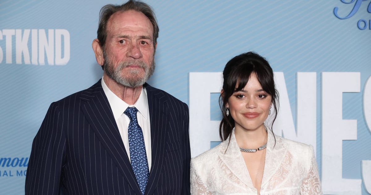 Tommy Lee Jones and co-star Jenna Ortega attended the red-carpet premiere of their new movie 'Finestkind' (Leon Bennett/FilmMagic)