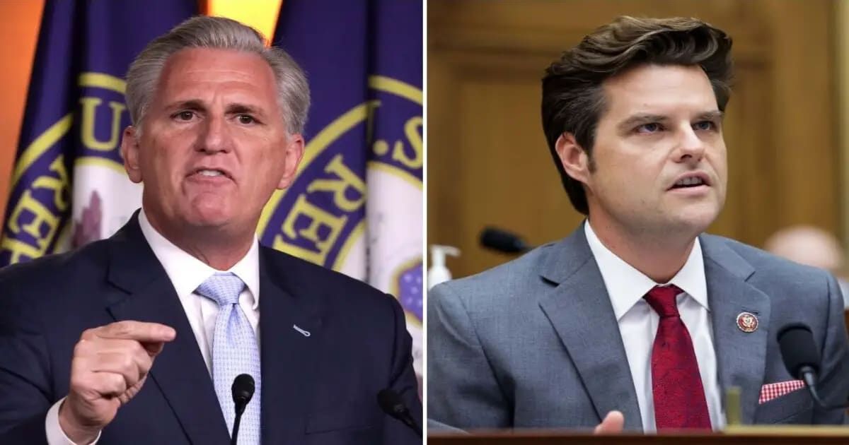 Kevin McCarthy took a potshot at firebrand Rep. Matt Gaetz  (Getty Images)