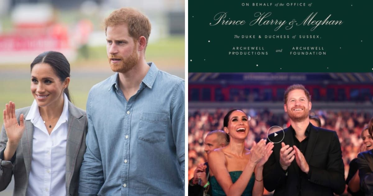 Meghan Markle and Prince Happy didn't include their children in their 2023 holiday card (Getty Images, Victoria Ward/X)