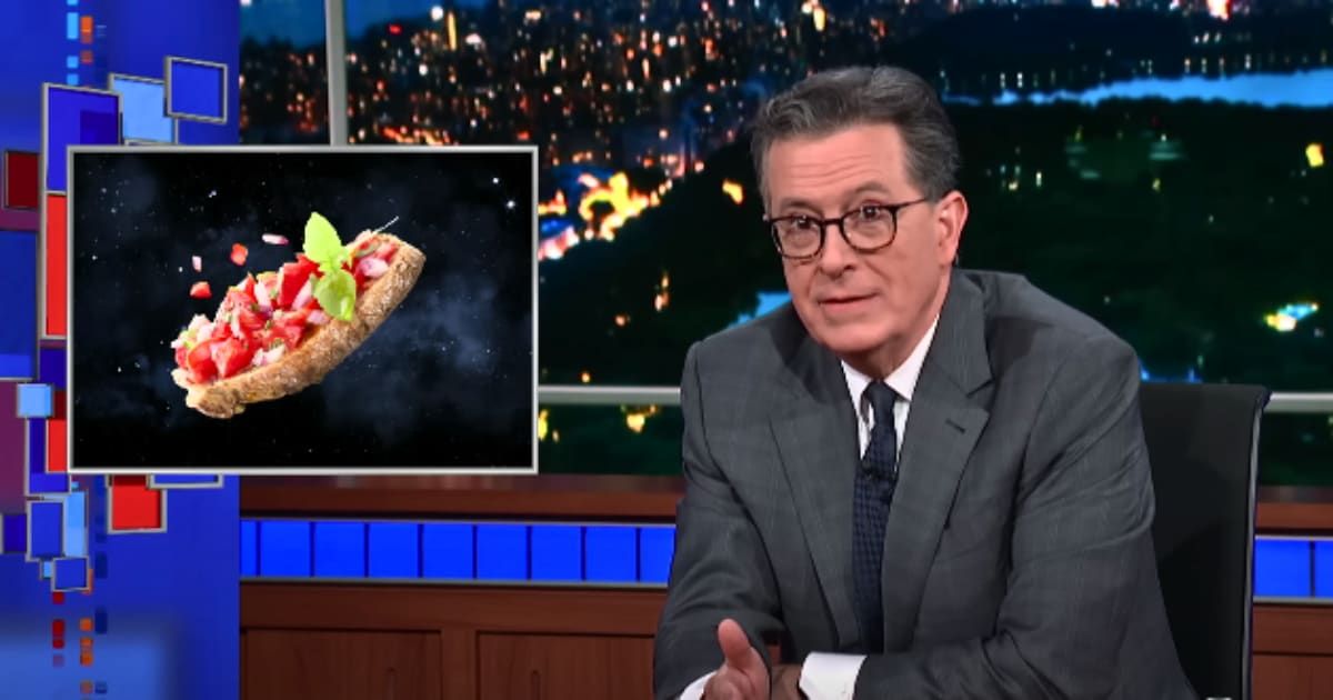 Stephen Colbert talked about remains of a tiny tomato lost by a NASA astronaut (@TheLateShow/Youtube)