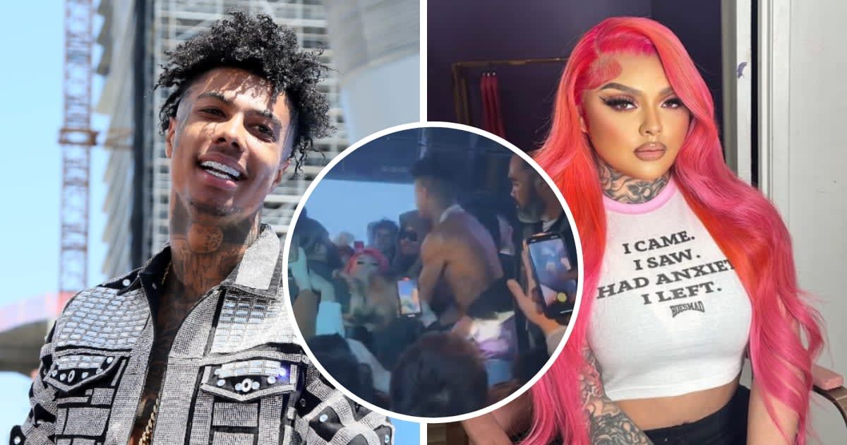 'This is a lawsuit': Outrage as clip of Blueface making Jaidyn fight a fan for throwing ice on him goes viral
