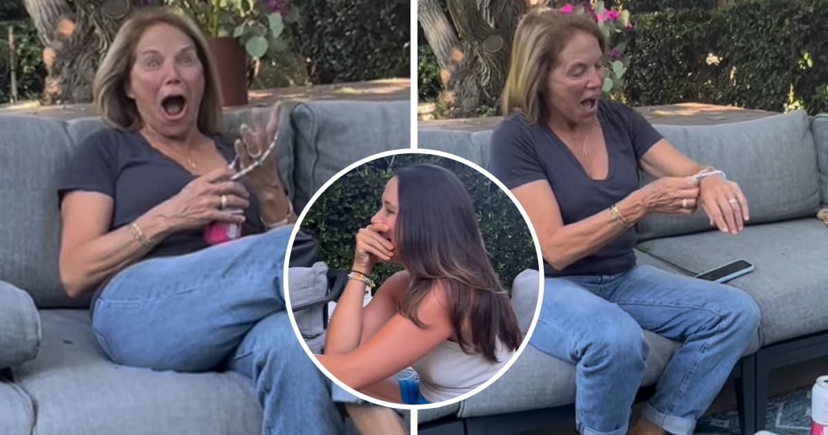  Katie Couric reacts to her daughter Ellie Monahan's pregnancy reveal using Taylor Swift's Eras Tour bracelet (@katiecouric/Instagram)