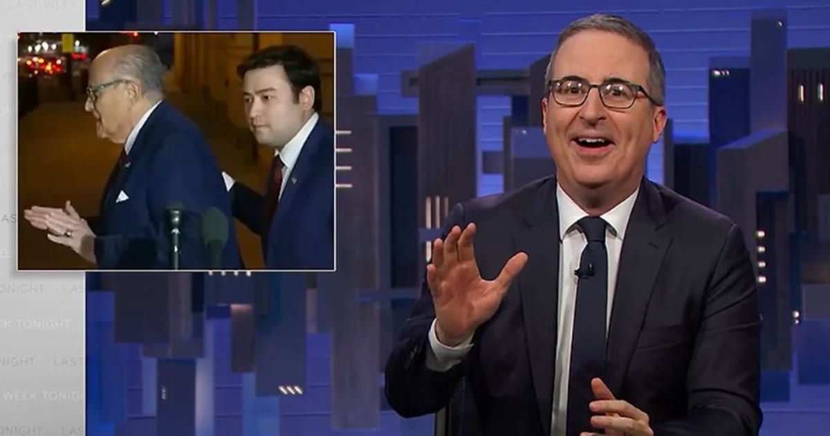 John Oliver dissected Rudy Giuliani's defamation trial, emphasizing Giuliani's team's frantic efforts to shield him from press scrutiny (Last Week Tonight)