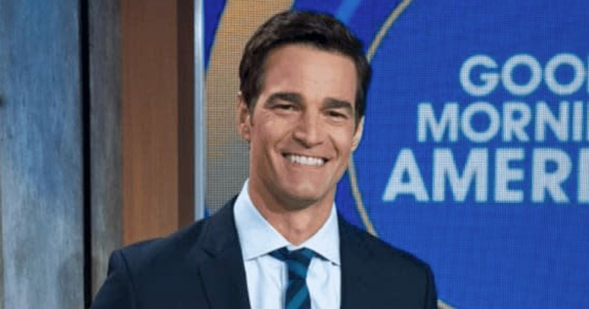 GMA's Rob Marciano nearly trips while reporting in heavy rainstorm as he returns to ABC for Christmas party