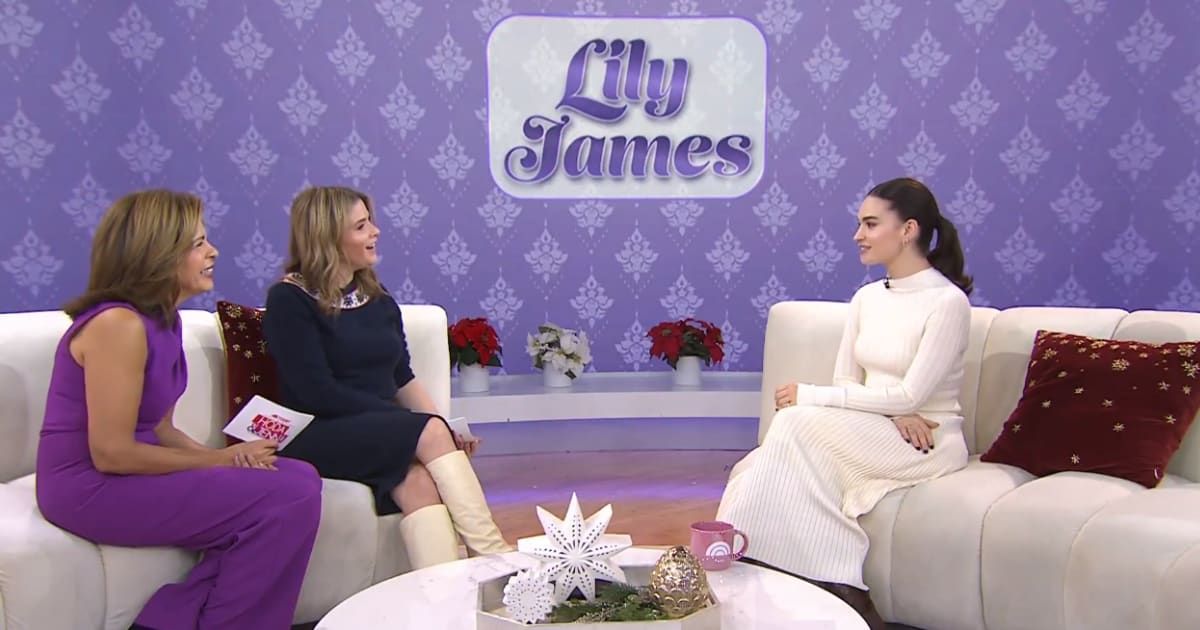 Lily James on the December 18 episode of 'TODAY with Hoda and Jenna' (Screengrab/@HodaAndJenna/X)