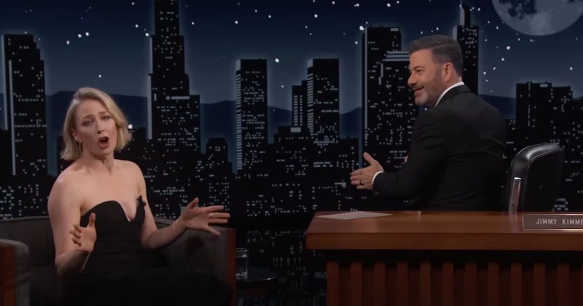 Carrie Coon humorously unveiled the challenges of wearing intricate period costumes for 'The Gilded Age' on Jimmy Kimmel Live (Jimmy Kimmel Live/Youtube)