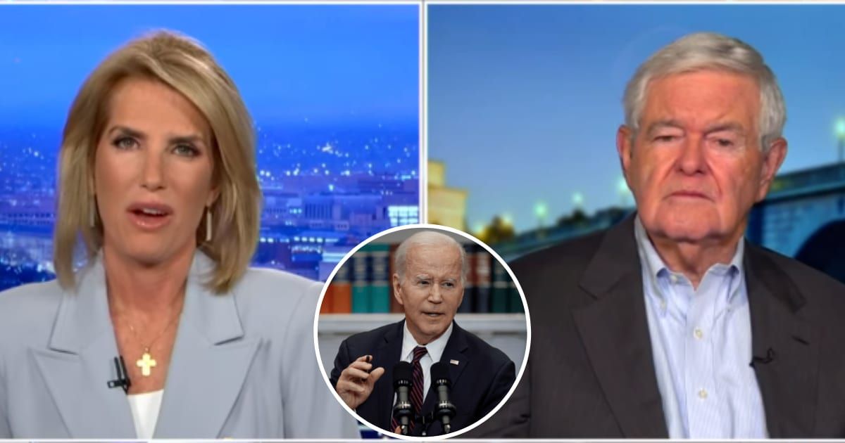Newt Gingrich tells Laura Ingraham about the plight of electronic vehicle dealers under the Biden administration (Laura Ingraham/Facebook, Getty Images)