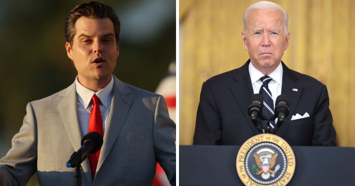 Republican lawmaker Matt Gaetz has issued an ultimatum to President Joe Biden to shut down the borders (Getty Images)