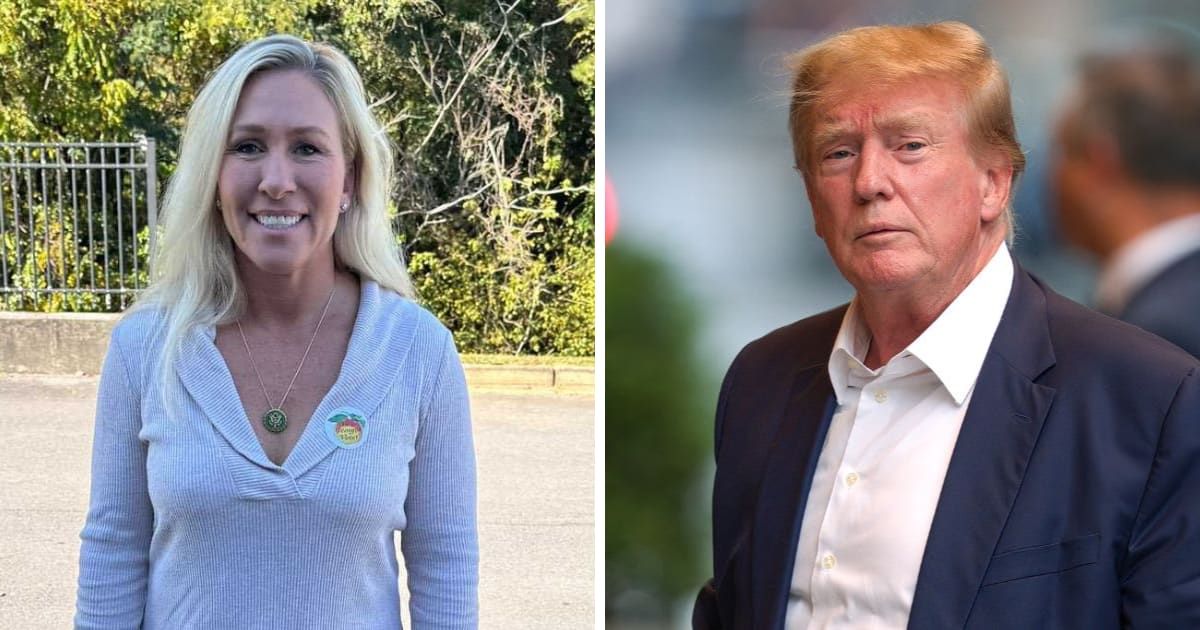 Marjorie Taylor Greene claimed that Democrats and Colorado judges 'stole the election' after Donald Trump was disqualified from the ballot (X/@mtgreenee, Getty Images)