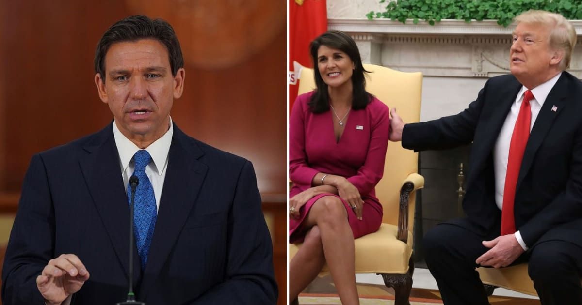 Ron DeSantis' campaign launched a parody website about his 2024 presidential election rivals, Nikki Haley and Donald Trump (@flgovrondesantis/Instagram, Getty Images)