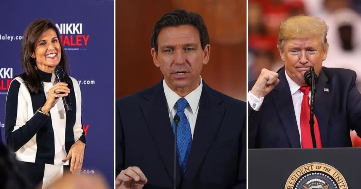 Nikki Haley is up against Ron DeSantis and Donald Trump for the Iowa caucuses (@nikkihaley/Instagram, @flgovrondesantis/Instagram, Getty Images)