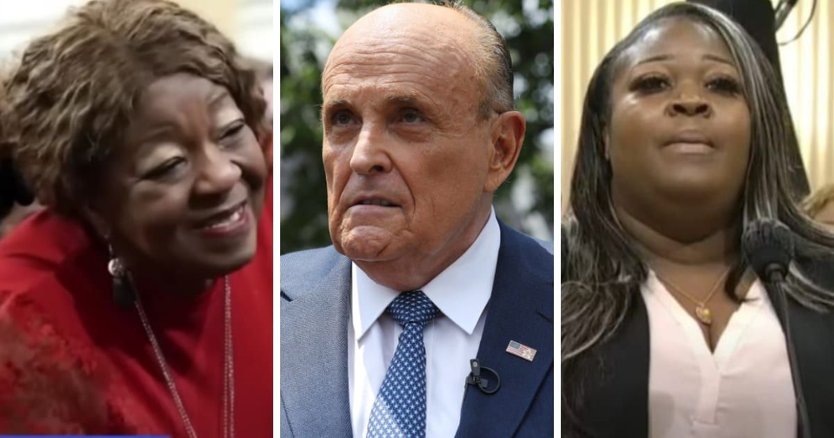 Georgia election workers Ruby Freeman (L) and Wandrea 'Shaye' Moss (R)  have requested an expedited payment from Rudy Giuliani (MSNBC, FOX 5 Atlanta/YouTube, Getty Images)